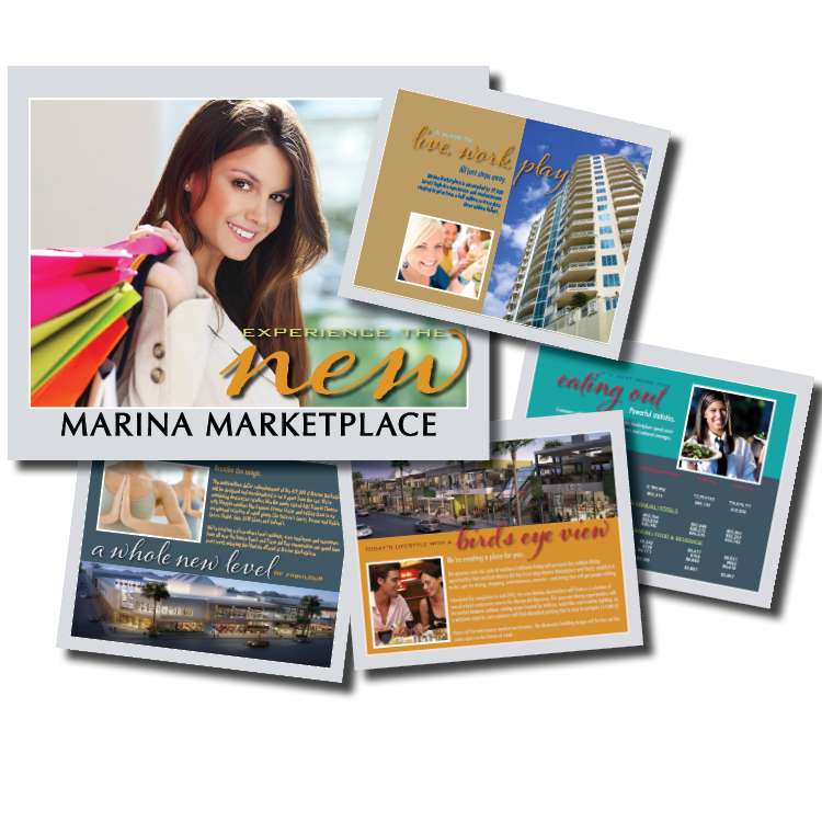 On-line brochure designed for tablet presentation for California’s Marina Marketplace.